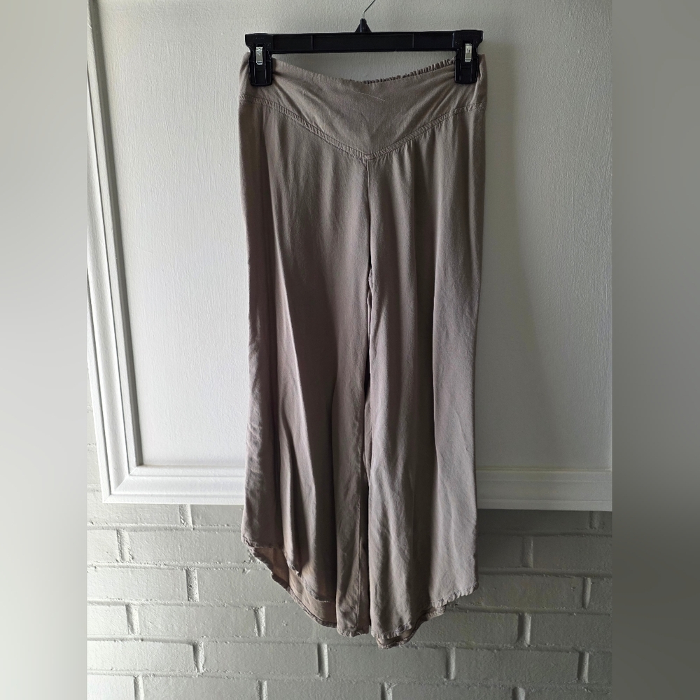 Beige Wide-Leg Pants